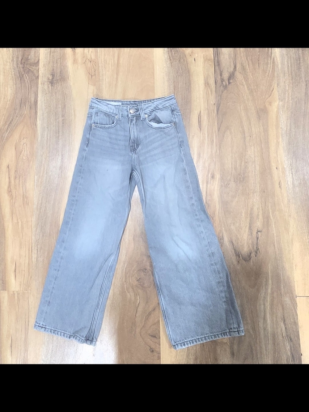 Zara Kids Gray Wash Wide Leg Jeans Size 8